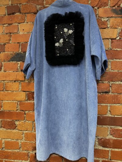 Helesinine velvetist kimono S/M - Image 2