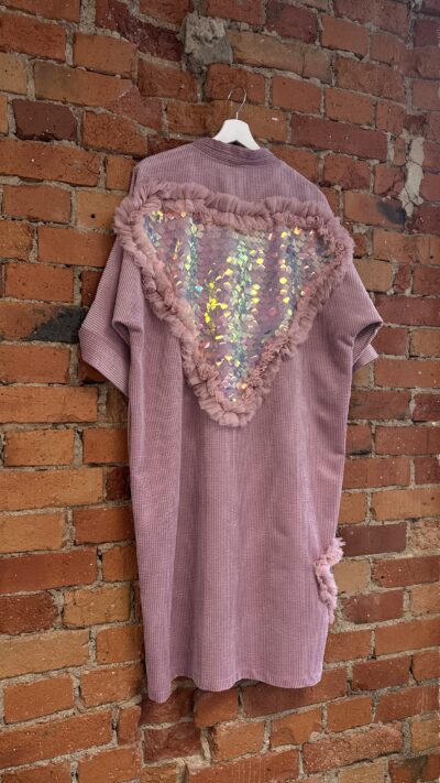 Roosa velvetist kimono - Image 2