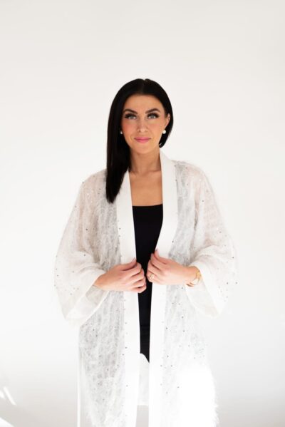 Valge litter/karvane kimono